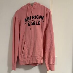 American Eagle Outfitters Pink Crewneck Hoodie with Black Logo